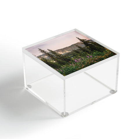 Nature Magick Mount Rainier Wildflower Adventure National Park Wanderlust Acrylic Box