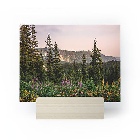 Nature Magick Mount Rainier Wildflower Adventure National Park Wanderlust Mini Art Print