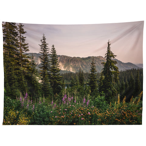 Nature Magick Mount Rainier Wildflower Adventure National Park Wanderlust Tapestry