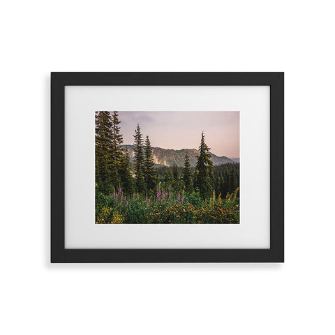Nature Magick Mount Rainier Wildflower Adventure National Park Wanderlust Framed Art Print