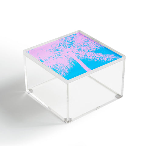 Nature Magick Palm Tree Summer Beach Teal Acrylic Box