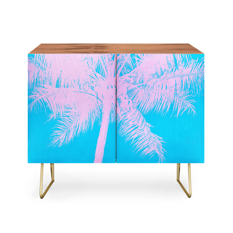 Nature Magick Palm Tree Summer Beach Teal Credenza