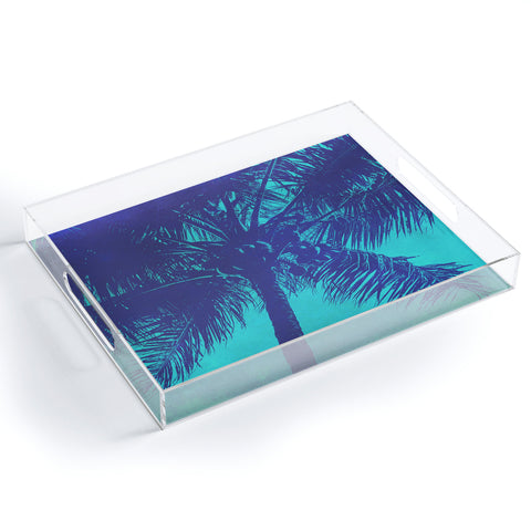 Nature Magick Palm Trees Summer Turquoise Acrylic Tray