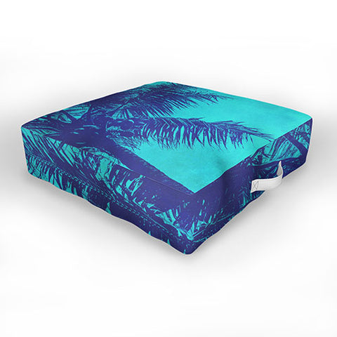 Nature Magick Palm Trees Summer Turquoise Outdoor Floor Cushion