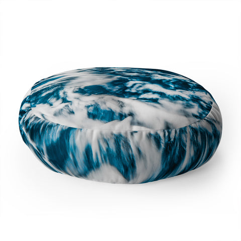 Nature Magick Perfect Marble Sea Waves Floor Pillow Round