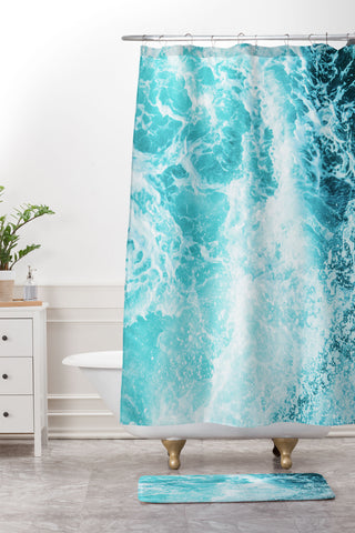 Nature Magick Perfect Sea Waves Shower Curtain And Mat