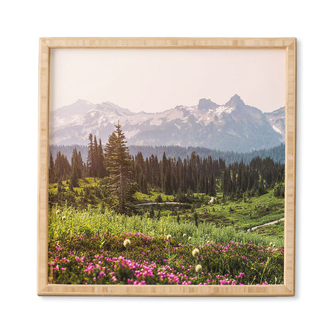 Nature Magick Pink Mountain Wildflowers Framed Wall Art