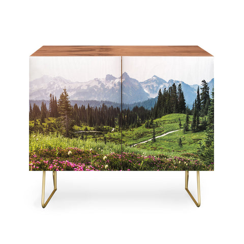 Nature Magick Pink Mountain Wildflowers Credenza