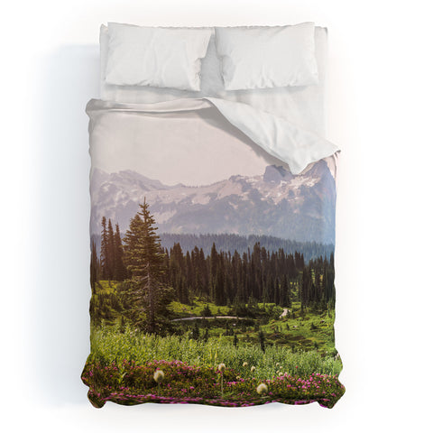 Nature Magick Pink Mountain Wildflowers Duvet Cover