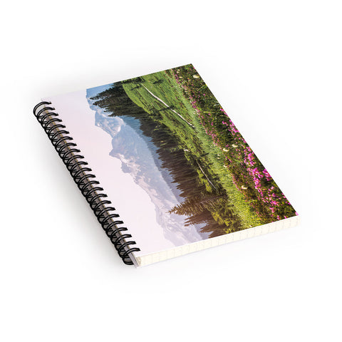 Nature Magick Pink Mountain Wildflowers Spiral Notebook