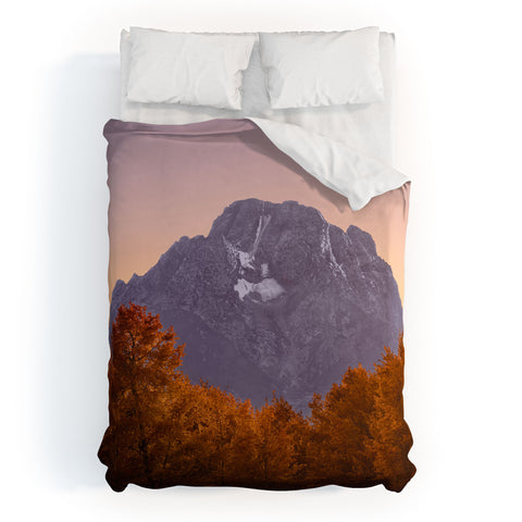 Nature Magick Rocky Mountain Tetons Sunset Duvet Cover