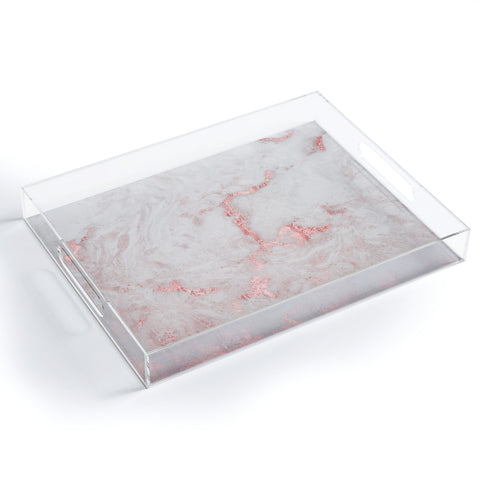 Nature Magick Rose Gold White Marble Acrylic Tray