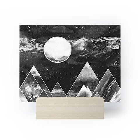 Nature Magick Silver Geometric Mountains Mini Art Print