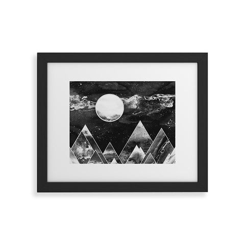 Nature Magick Silver Geometric Mountains Framed Art Print