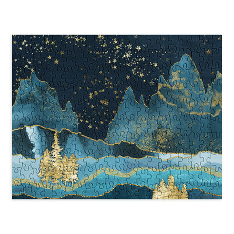 Nature Magick Teal and Gold Mountain Stars Puzzle