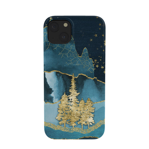Nature Magick Teal and Gold Mountain Stars Phone Case
