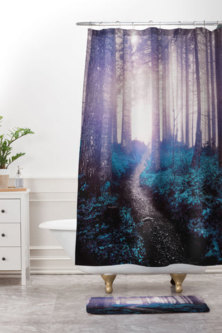 Nature Magick Turquoise Forest Adventure Shower Curtain And Mat