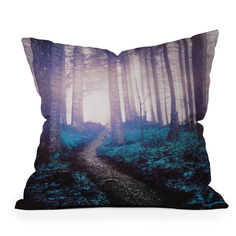 Nature Magick Turquoise Forest Adventure Throw Pillow