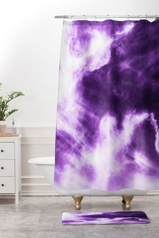 Nature Magick Ultraviolet Abstract Sky Shower Curtain And Mat
