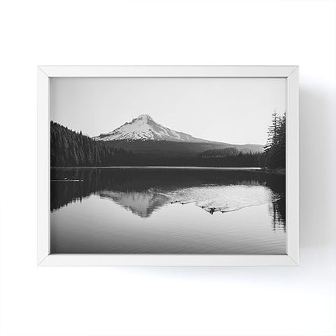 Nature Magick Wild Mountain Sunrise Black and White Framed Mini Art Print