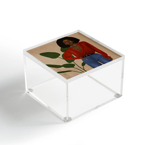 nawaalillustrations girl in red Acrylic Box