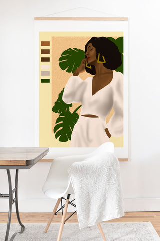 nawaalillustrations girl in white Art Print And Hanger