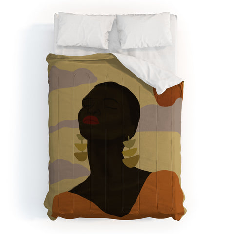 nawaalillustrations Head in Space Comforter