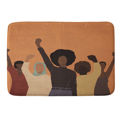 nawaalillustrations Power to the people Memory Foam Bath Mat