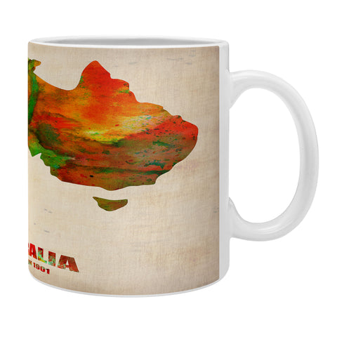 Naxart Australia Watercolor Map Coffee Mug