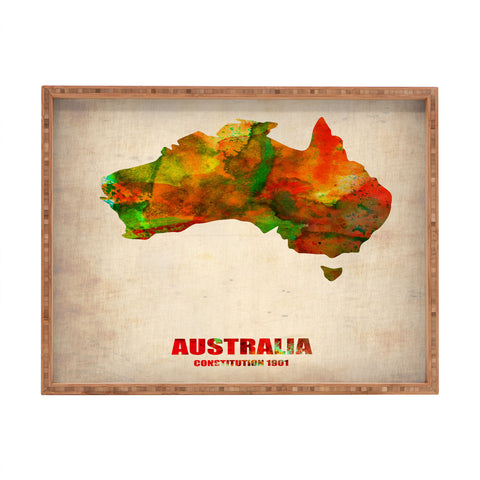Naxart Australia Watercolor Map Rectangular Tray