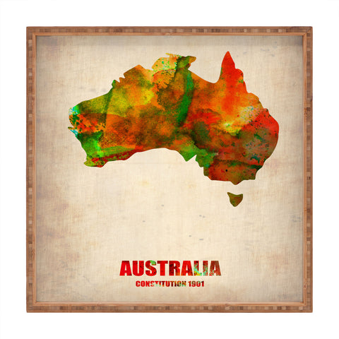 Naxart Australia Watercolor Map Square Tray