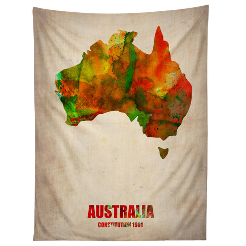 Naxart Australia Watercolor Map Tapestry