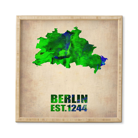 Naxart Berlin Watercolor Map Framed Wall Art