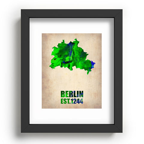 Naxart Berlin Watercolor Map Recessed Framing Rectangle