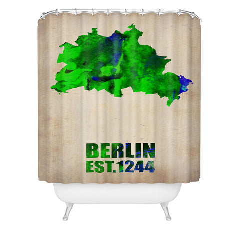 Naxart Berlin Watercolor Map Shower Curtain