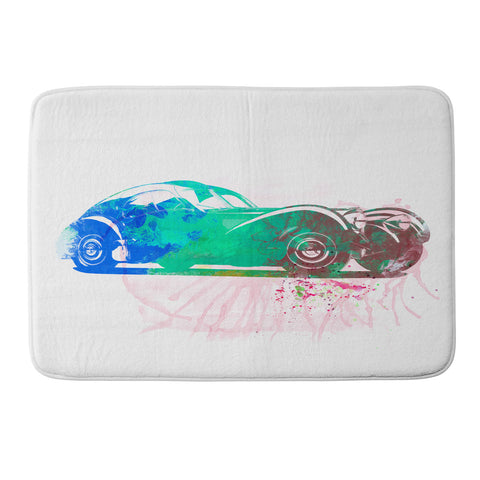 Naxart Bugatti Atlantic Watercolor 1 Memory Foam Bath Mat