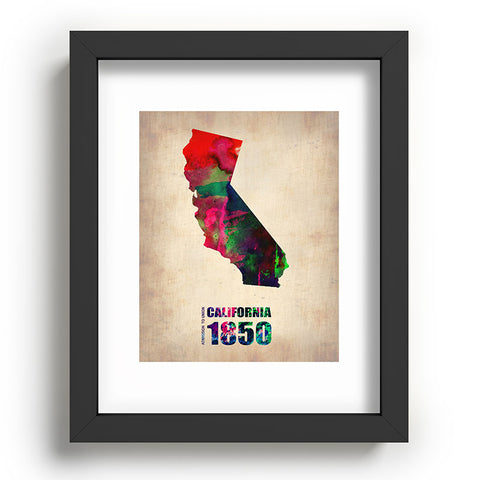 Naxart California Watercolor Map Recessed Framing Rectangle