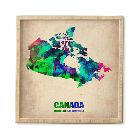 Naxart Canada Watercolor Map Framed Wall Art