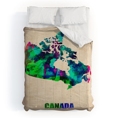 Naxart Canada Watercolor Map Comforter