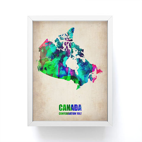 Naxart Canada Watercolor Map Framed Mini Art Print