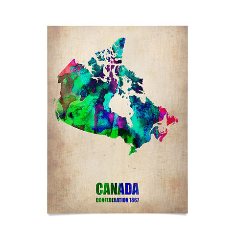 Naxart Canada Watercolor Map Poster