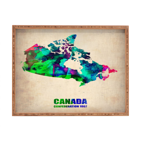 Naxart Canada Watercolor Map Rectangular Tray