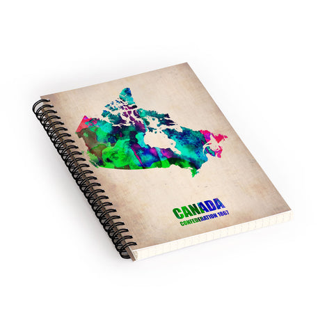 Naxart Canada Watercolor Map Spiral Notebook