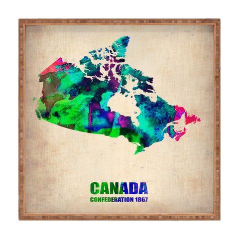 Naxart Canada Watercolor Map Square Tray