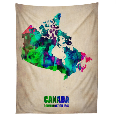 Naxart Canada Watercolor Map Tapestry