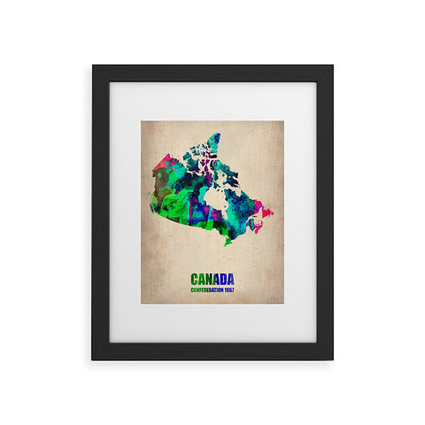 Naxart Canada Watercolor Map Framed Art Print