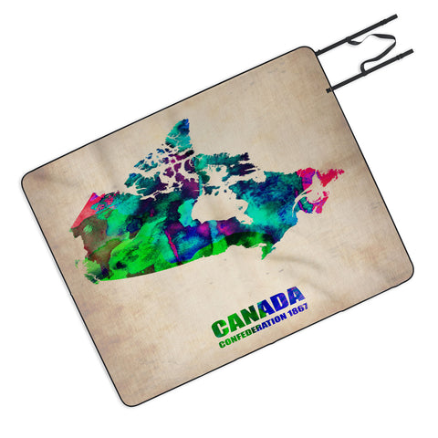 Naxart Canada Watercolor Map Picnic Blanket