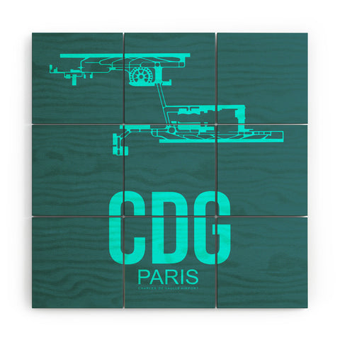 Naxart CDG Paris Poster 1 Wood Wall Mural