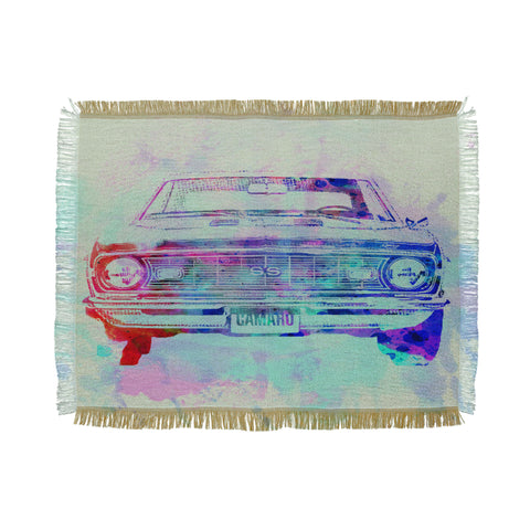 Naxart Chevy Camaro Watercolor 2 Throw Blanket