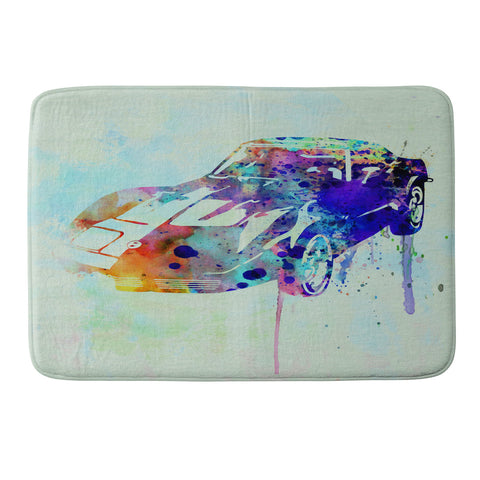 Naxart Corvette Watercolor Memory Foam Bath Mat